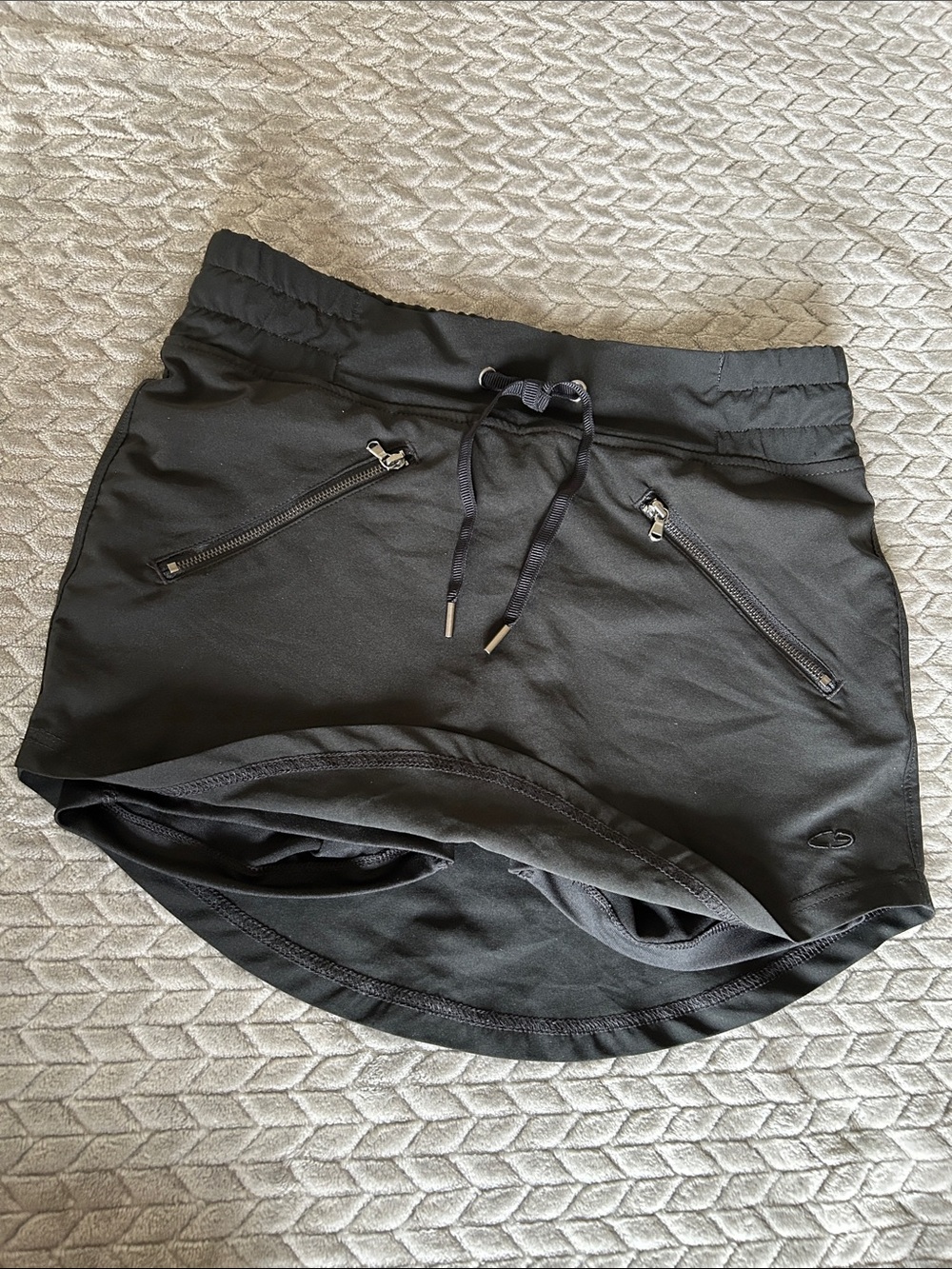 Black Drawstring Skort-XS